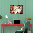 5D DIY Full Drill Diamond Painting White Dog Cross Stitch Embroidery Mosaic