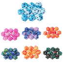10pcs 20 Sided 14mm D20 Opaque RPG Dice - Double Colors Acrylic Dies