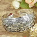 Hot Bohemian Carved Flower Bangle Fashion Ethnic Retro Cuff Bracelet For Women