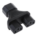 IEC320 C14 Right Angle C13 Male Dual To Female Power Adapter Y Splitter