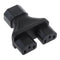 IEC320 C14 Right Angle C13 Male Dual To Female Power Adapter Y Splitter