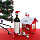 10pcs Mini Santa Hat Cup Bottles Cover Christmas Gift Home Christmas Decor