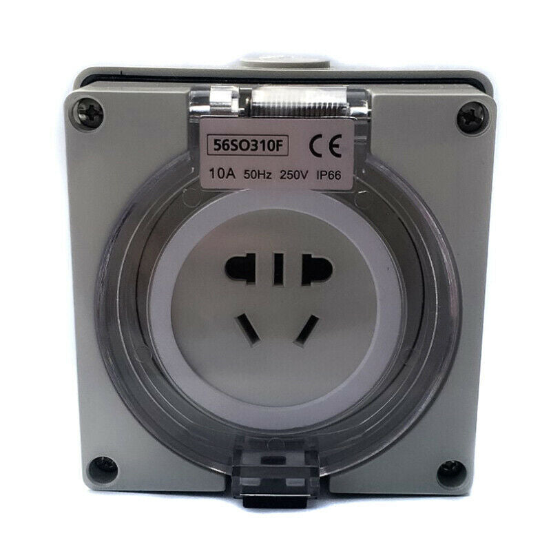 3 pin 10 Amp 10A Power Inlet - Weatherproof - IP66 for Motorhome RV 240V 3C