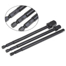 3Pcs 150mm Socket Adapter Set Hex Shank 1/4 3/8 1/2 Inch Impact Driver Drill Bit