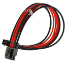 8 pin ATX CPU 30cm Black Red Sleeved Extension Cable with 2 Cable Comb Shakmods