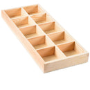 Wooden Succulents Flowerpot 10 Girds Unpainted Box Home Office Decoration