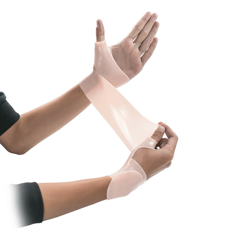 Silicone Gel Thumb Wrist Support Glove Tenosynovitis Spasms Brace Wrap Nude