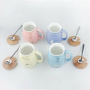 New sesame cat heat-resistant cup color cartoon with lid cup kitten milk co C4J6