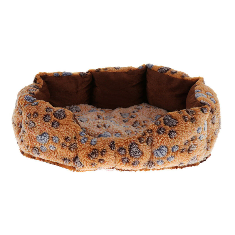 Brown Deluxe Pet Dog Puppy Cat Warm Soft Bed House Plush Cozy Nest Mat Pad
