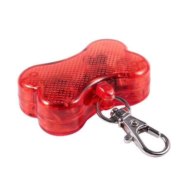 Flashing Flasher Blinking Led Bone Shape Dog Cat Tag Pet Safety Collar Ligh J6M5