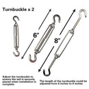 Sun Shade Sail Hardware Kit 6 Inch Sail Hardware for Trigangle and Rectangl B6W9