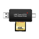 Type-C USB Micro SD/TF Card Reader 3 in 1 OTG Adapter Flash Drive for PC Phone