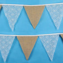 3.2m Peony Lace Linen Triangular Hanging Flags Pennant Bunting Banners Gift