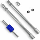 Easy Install, Heavy Duty, Straight Metal Dual Wheel Valve Stem Extensions f