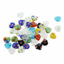 40pcs MIX Millefiori Lampwork Flat Heart Glass Beads 10mm ~ Jewelry Finding