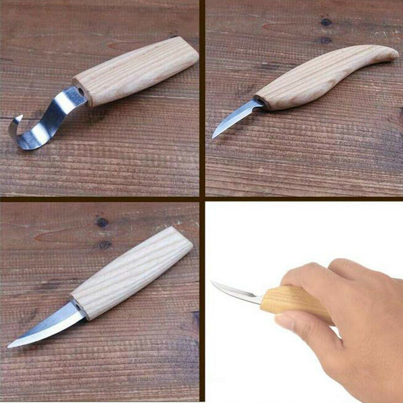 Set Of 4 Wood Carving Tools Cutter Woodworking Cutter Sharpener Stone Kits