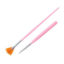 Set of 15 brushes for nail , pink R5T8