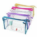 5 Pcs Transparent Waterproof Cosmetic Bag,PVC Vinyl Zippered Wash Bag Vacat