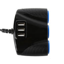 12V/24V 120W 3 Way Sockets Car Cigarette Lighter Adapter Splitter 3 USB Charger