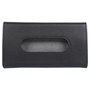 Car Sun Visor Tissue Box PU Leather Paper Napkin Cover Auto Styling (Black)