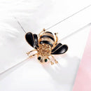 Bees Brooch Black Enamel Corsage Hats Scarf Clips Accessories Green Eyes Br W6V2