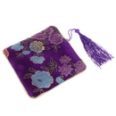 Guzheng Nail Tape Storage Bag Silk Brocade Jewelry Pouch Bag Purse Purple