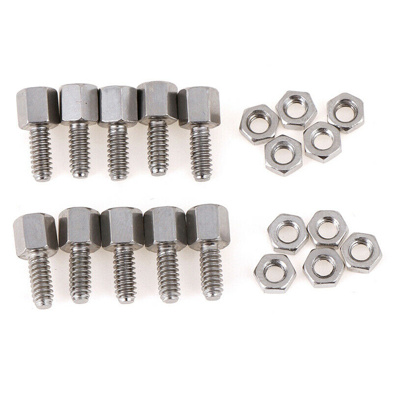 10Sets 5+7mm Header Plate Bracket Stud Bolt & Nut Nuts Screw D-Sub VGA serial Bj