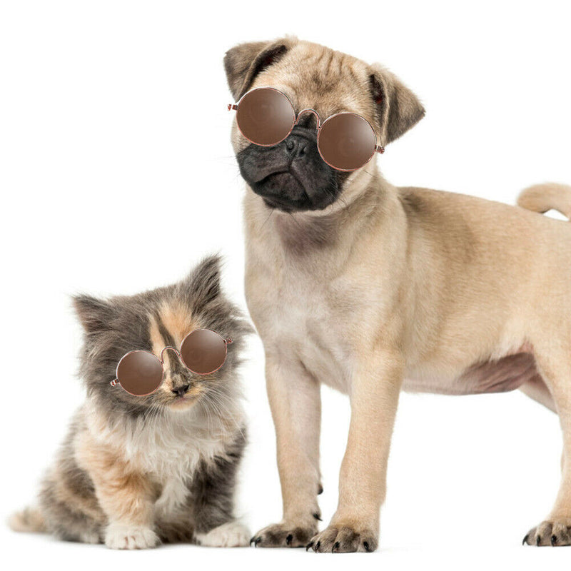 Lovely Dog Cat Glasses Pet Eye Protection Sunglasses Photos Props (Brown) A