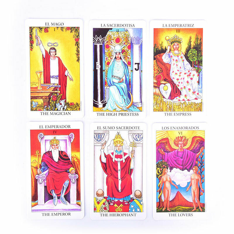 Spanish English version Rider Wait Tarot deck divination fate playing cardsS Ew