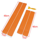 4Pcs Orange car door sill scuff  pedal protect carbon fiber stick OZ