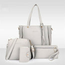 4packs 4-Piece Leather Handbag Top Handle Shoulder Bag Wallet Card Bag