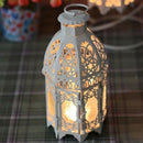European Metal Moroccan Candle Holder Votive Candlestick Home Decor White