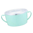 Stainless Steel Kids Noodles Bowl with Spoon for Ramen Soup Rice Snack Green