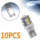 10PCS T10 White LED 10-smd Wedge Interior Dome Map 192 Light W5W Bulbs 158 M5U1