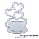 Love Heart Coffee DIY Metal Scrapbook Craft Embroidery Cutting Die