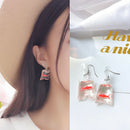 Fashion design acrylic fish pocket drop earrings Korean edition whimsy Exag