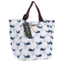 Portable Canvas Waterproof Thermal Insulation Lunch Travel Handbag(Whale)
