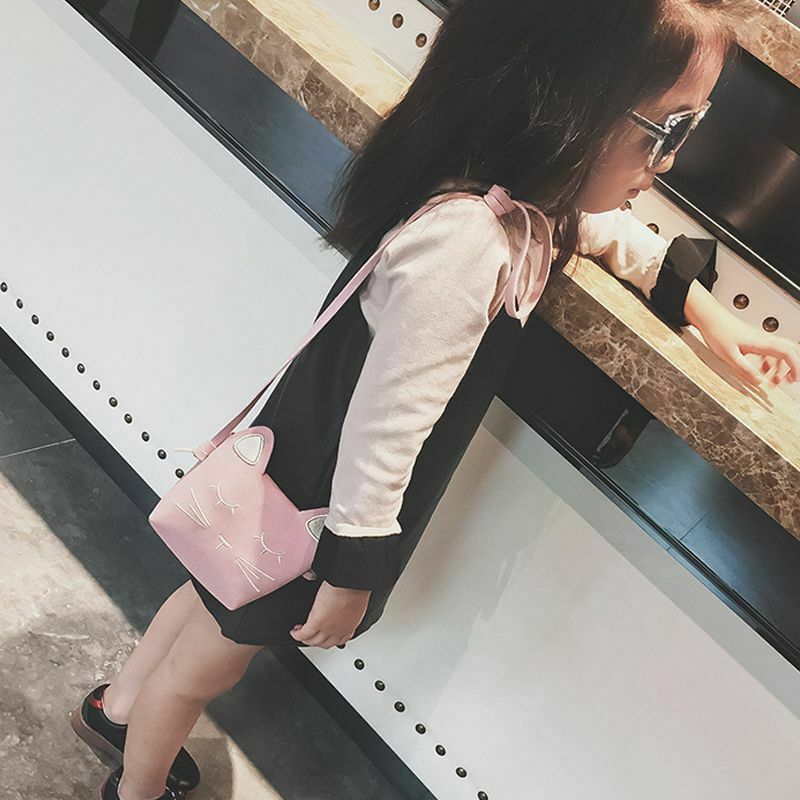 Cute Cat Girls Purse handbag Children Kid Cross-body shoulder bag Christmas L3J9