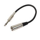 3P XLR Male Jack to 1/4" 6.35mm Female Plug Stereo Microphone Adapter Silve A