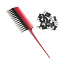 Salon Weaver Highlighting Foiling Hair Comb Coloring Dyeing Tint Brush Wine Red