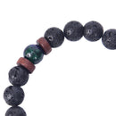 Men's Prayer Mala Beads Lava Rock Stone Chrysocolla Beaded Yoga Bracelets G3cJ