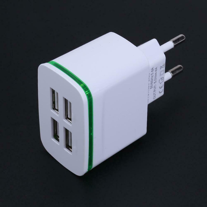 USB Charger 4USB Lighten 3A Multi-Head Travel Convenient Charger