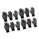 6 Pairs S M L Nylon PU Safety Coating Work Gloves Builders Palm Protect