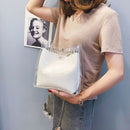 Women Small Bucket Bags Plastic Transparent Totes Composite Chain Bag Femal