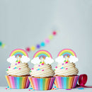 300 x Mini Rainbows Edible Cupcake Cake Toppers Stand Up Fairy Decorations EFY
