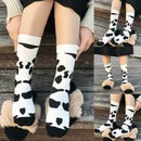 Fashion Mid Calf Socks Black and White Cow Grain Spots Stockings Baseball S L2K8