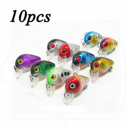 10Pcs Mixed Fishing Lures Kinds Of Minnow Fish Bass Tackle Hooks Baits Crankbait
