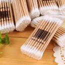 80pcs Makeup Cotton Swab Double Head Cotton Buds Wood Sticks Ears Cleaning oolOA