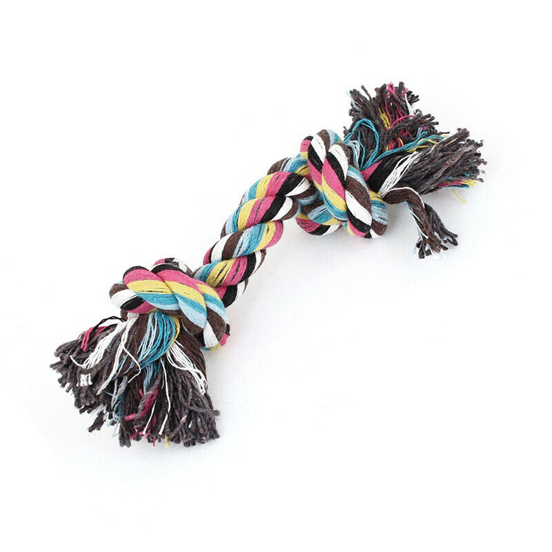 Family Dogs Pets Multicolor Braided Rope Bone Chewing Bone Tug Toy18cm Leng
