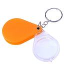 10X Plastic Portable Folding Magnifier Handheld Glass Lens Keychain(Orange)